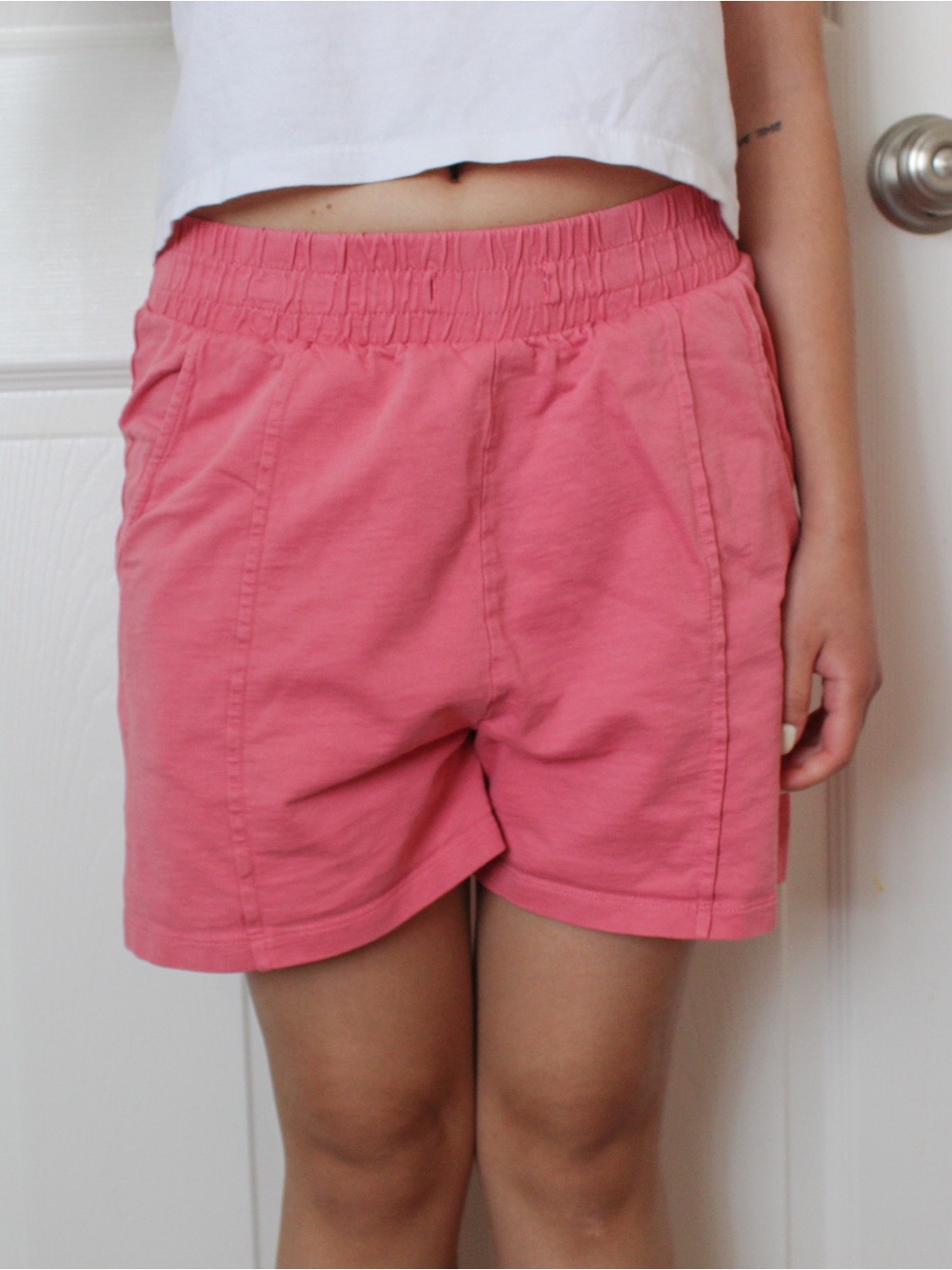 Women's Elastic Waist Pink Shorts